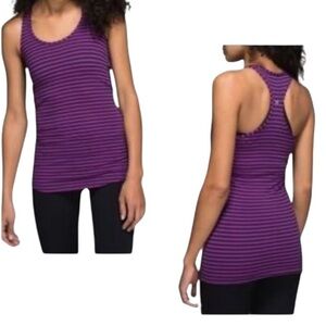 Lululemon Athletica Purple Striped Tank Top